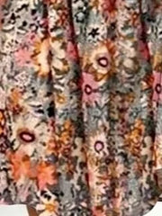 Boho Floral Print V Neck Short Sleeve Regular Fit A-Line Polyester Midi Dress