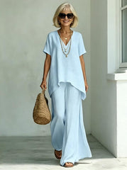 Cotton Linen 2-Piece Casual Outfit Set