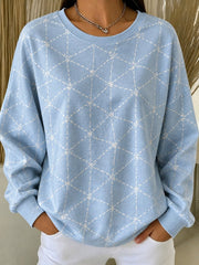 Casual Geometric Crew Neck Long Sleeve Sweatshirt