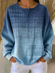 Casual Abstract Crew Neck Long Sleeve Sweatshirt