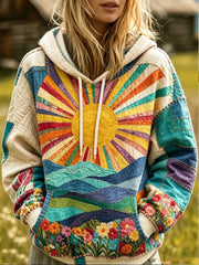 Casual Floral Hoodie Long Sleeve Hoodie