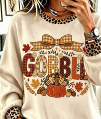 Casual Leopard Crew Neck Long Sleeve Sweatshirt