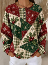 Casual Geometric Crew Neck Long Sleeve Sweatshirt
