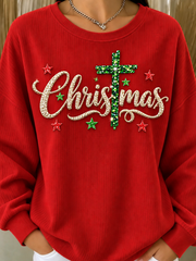 Casual Text Letters Crew Neck Long Sleeve Sweatshirt