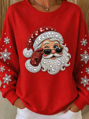 Casual Santa Claus Crew Neck Long Sleeve Sweatshirt