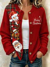 Women Plaid Long Sleeve Comfy Vintage Cardigan