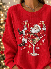 Casual Santa Claus Crew Neck Long Sleeve Sweatshirt