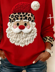 Casual Santa Claus Crew Neck Long Sleeve Sweatshirt