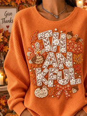 Casual Regular Fit Printing Turkey Sweatshirt
