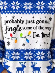 Casual Geometric Crew Neck Long Sleeve Sweatshirt