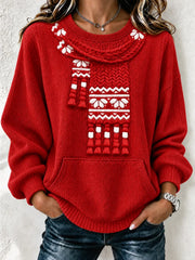 Casual Geometric Crew Neck Long Sleeve Sweatshirt