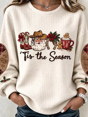 Casual Text Letters Chic Crew Neck Long Sleeve Sweatshirt