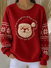 Casual Santa Claus Cheerful Crew Neck Long Sleeve Sweatshirt