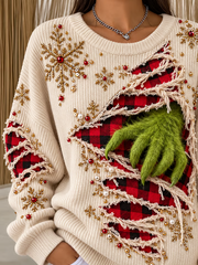 Casual Christmas Crew Neck Long Sleeve Sweatshirt