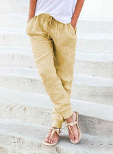 Women's Solid Color with Pockets Casual Loose Pants