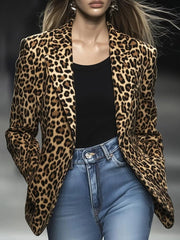Leopard Long Sleeve Blazer