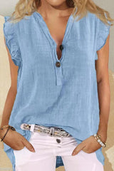 Plain V Neck Sleeveless Casual Tank Top