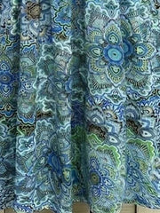 Women Crew Neck Sleeveless Paisley Print Loose A-Line Maxi Dress