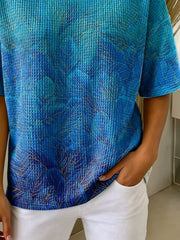 Casual Abstract Crew Neck Short Sleeve T-shirt