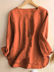 Stylish V Neck Buttons Going Out Casual Shirt
