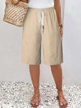 Women's Casual Straight-Leg Cotton Linen Shorts