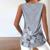 Vintage V-neck Floral Print Tank Top