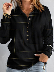 Buttoned Casual Sweatshirt