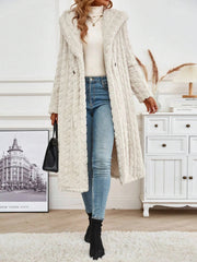 Solid Hoodie Long Sleeve Teddy Jacket