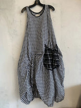 Women's Checkered Summer Pockets Midi Dress