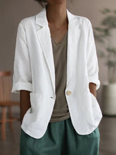Plain Lapel Collar Casual Loose Fit Blazer