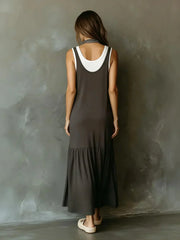 Minimalist Sleeveless Plain Maxi Dress