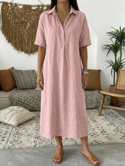 Casual Solid Colour Short Sleeve Dress