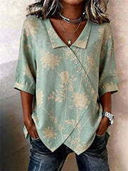 Vintage Irregular Half Sleeve Blouse