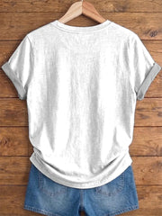 Ethnicity Flowers Smile Face Women And Men's Vintage Art Print Casual T-shirt