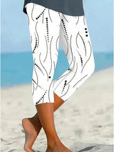 High Stretch Floral Print Tight Capri Pants High Waist