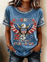 American Eagle 250th 3D Print Crew Neck T-Shirt