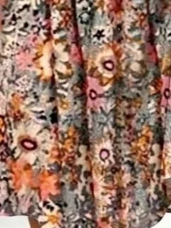 Boho Floral Print V Neck Short Sleeve Regular Fit A-Line Polyester Midi Dress