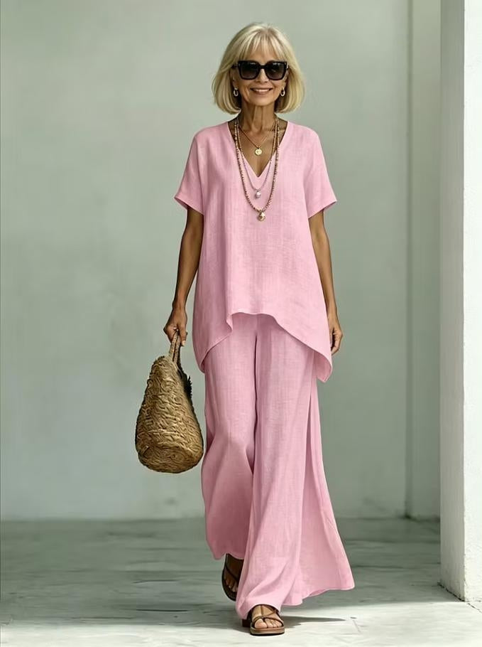 Cotton Linen 2-Piece Casual Outfit Set