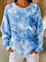 Casual Random Print Crew Neck Long Sleeve Sweatshirt