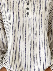 Casual Geometric Henley Collar Sweatshirt