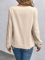 Women's Casual Cotton Linen Loose Lapel Irregular Dandelion Shirt