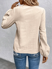 Women's Casual Cotton Linen Loose Lapel Irregular Dandelion Shirt