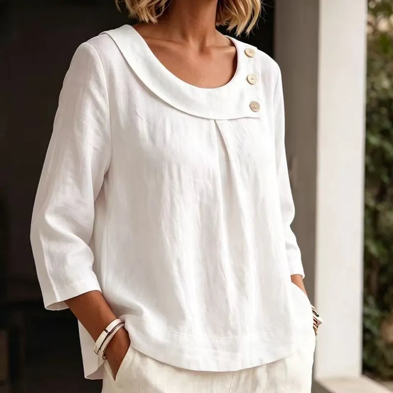 Casual Breathable 3/4 Sleeve Blouse for Effortless Style