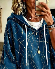 Casual Simple Abstract Graphic Hoodie Half Sleeve Hoodie