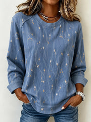 Casual Elegant Abstract Graphic Crew Neck Long Sleeve Sweatshirt