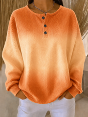 Casual Ombre Henley Collar Long Sleeve Sweatshirt