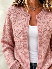Women Floral Long Sleeve Comfy Vintage Printing Cardigan