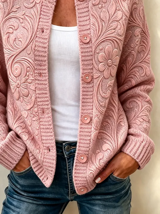 Women Floral Long Sleeve Comfy Vintage Printing Cardigan