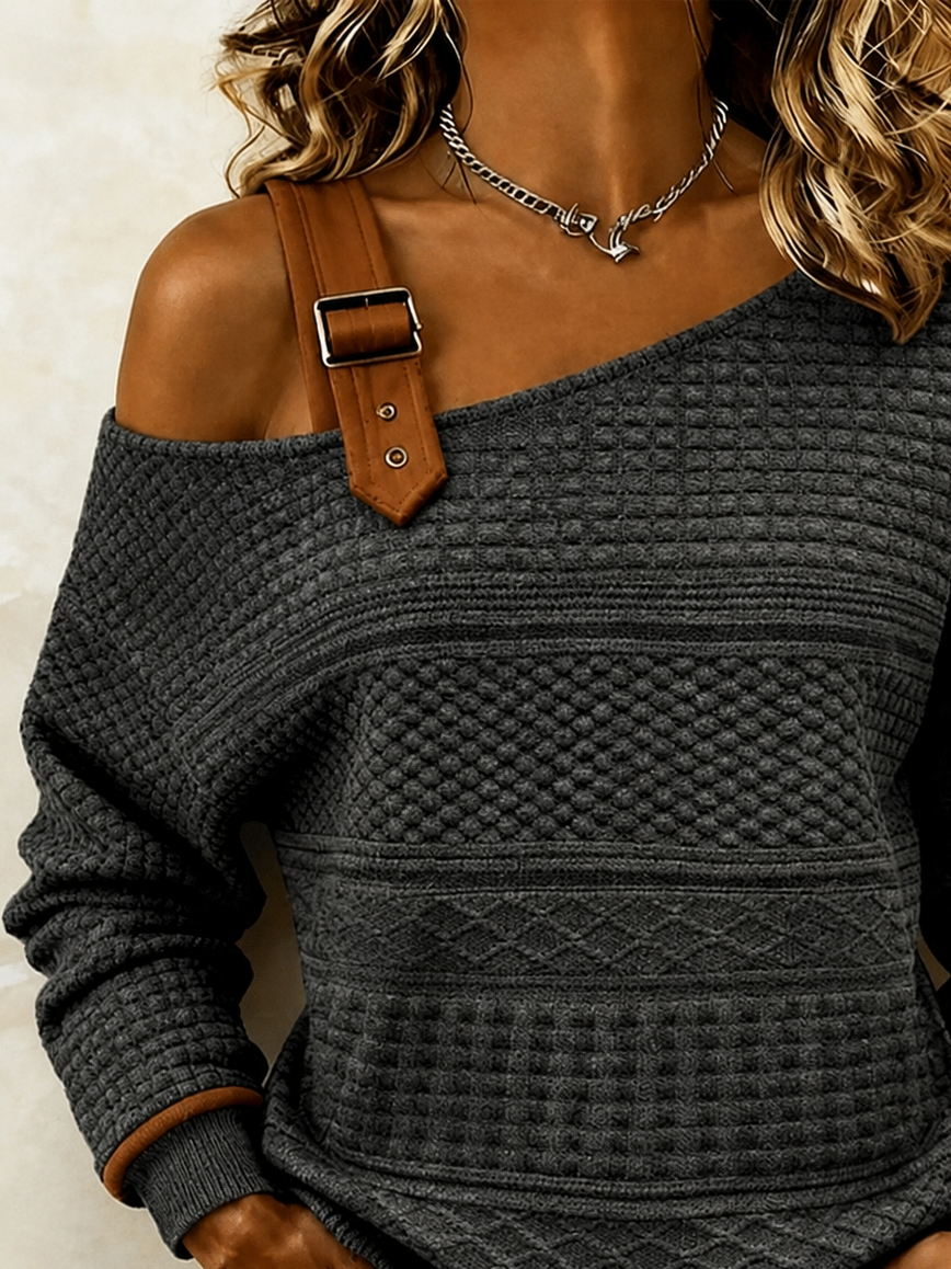 Casual Abstract Asymmetrical Long Sleeve Sweatshirt