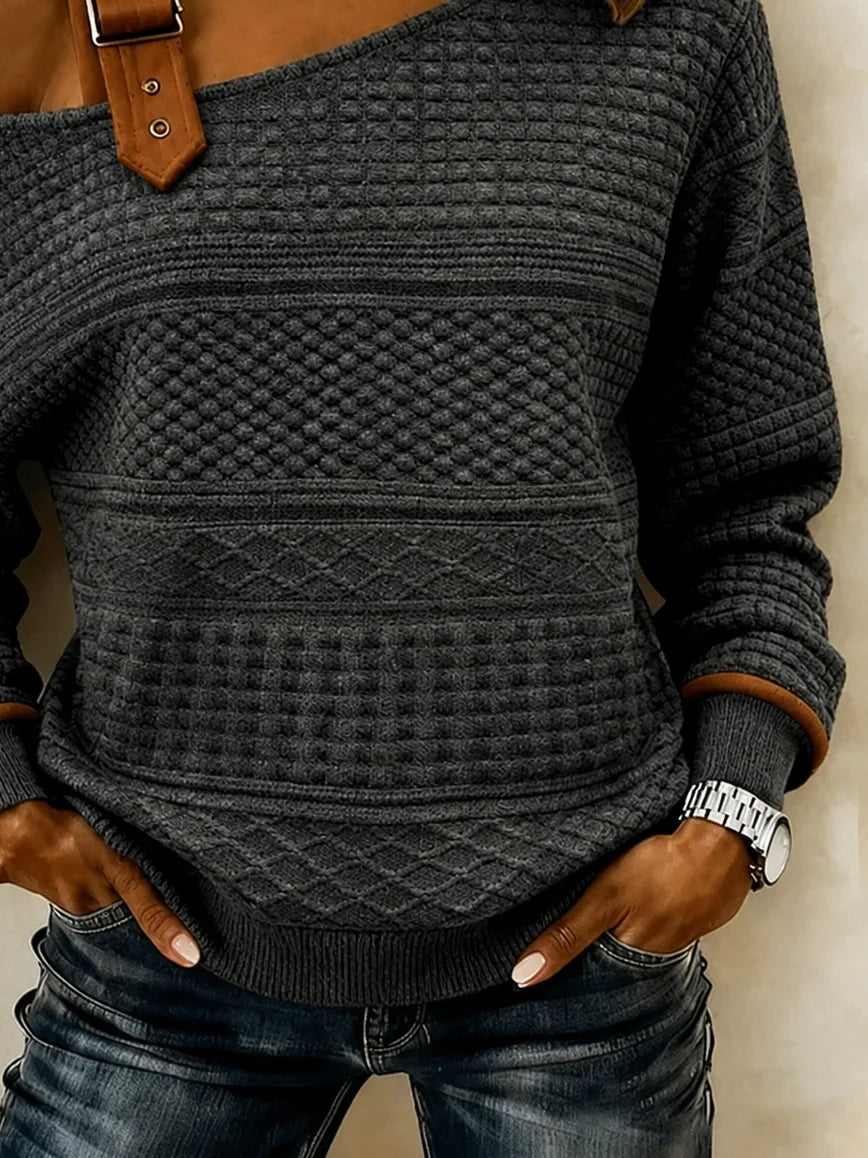 Casual Abstract Asymmetrical Long Sleeve Sweatshirt